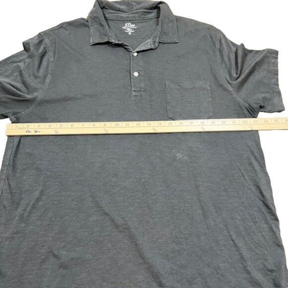 J. Crew Garment Dyed Slub Cotton Polo 100% Cotton Charcoal Men's Size XXL - Picture 3 of 9